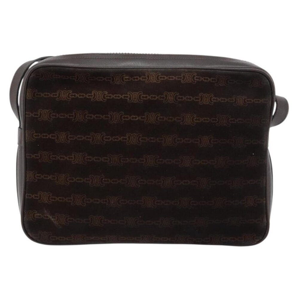 Authentic CELINE Shoulder Bag Leather Suede Brown Gold - Picture 10 of 16